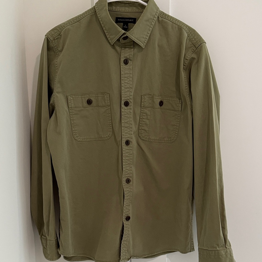 Banana Republic Olive Green Men's Shirt
